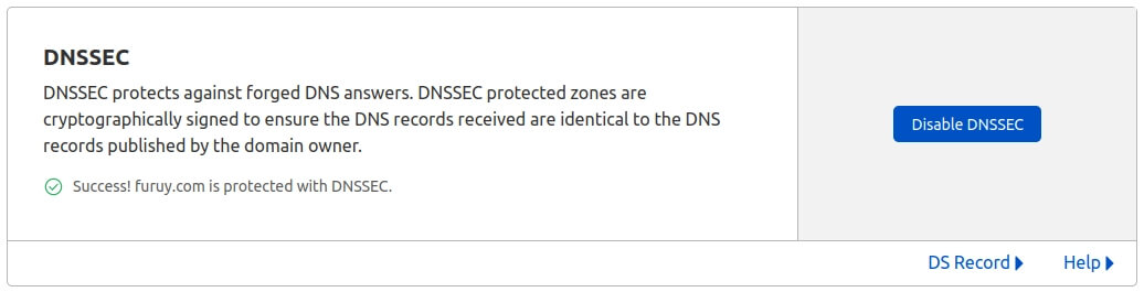 Cloudflare DNSSEC Success