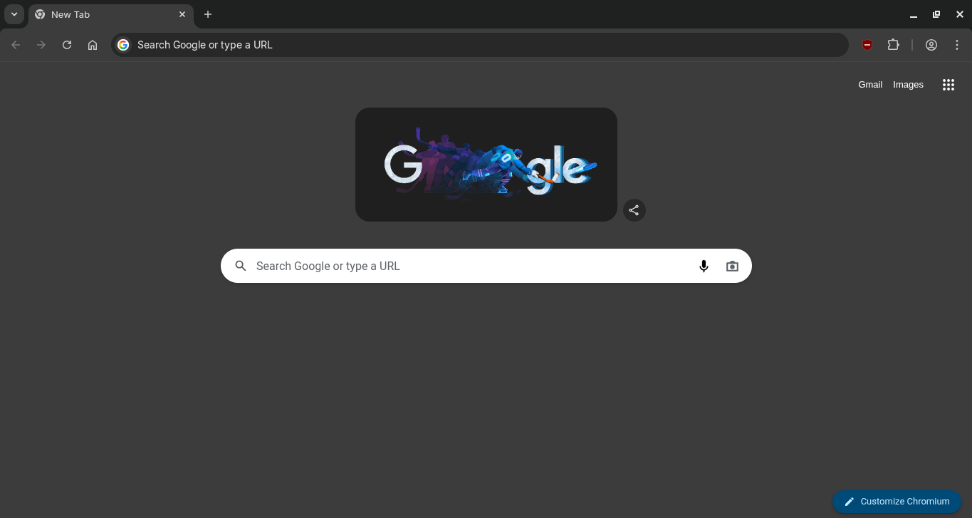 Chromium new tab page