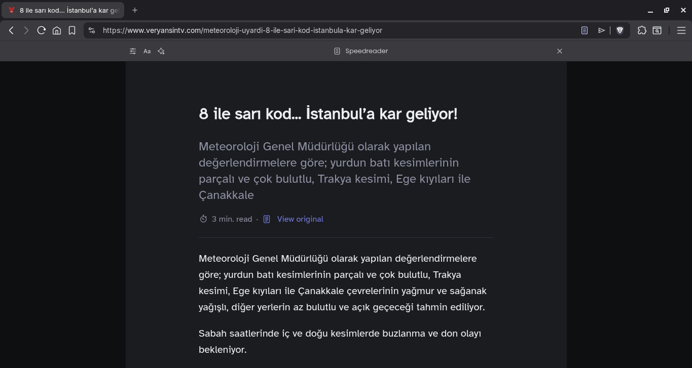 Brave Speedreader mode